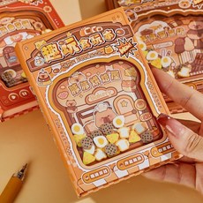 新款文具 卡皮巴拉趣玩食玩本搖搖樂小本子迷你微縮食玩兒童女孩玩壞這本書文具 禮物 禮包 可愛 送朋友, 豚豚烘焙屋1本