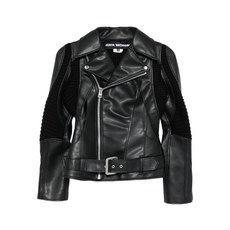 준야와타나베 골지 패널 페이크 레더 재킷