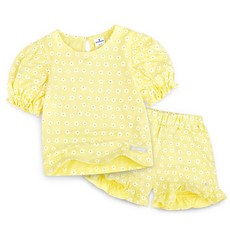 JELISPOON 女童款可愛迷你小花公主短袖短褲套裝