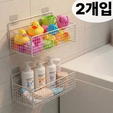 올이뉴어 욕실 선반 정리함 욕조 바스켓, 2개, 화이트
