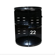 화장품 정리대 회전형 원형 회전 트레이 소품 정리함, 블랙