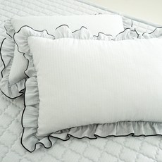 바숨 프릴 여름인견 베개커버