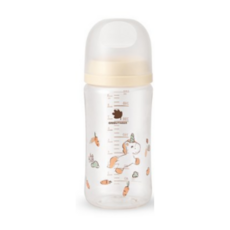 베베그로우 그린핑거 퓨어베이비 PA 노꼭지 디자인 젖병 트윈팩 말콩당근, 4개, 280ml, 크림 CRM