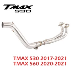 REALZION TMAX 500 530 560 오토바이 배기관 중간 링크 파이프 슬립 온 머플러 탈출 YAMAHA TMAX530 2008 2, 01