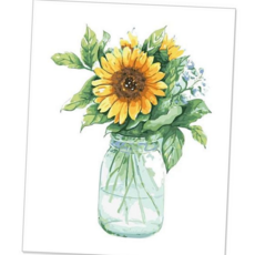 diy 그림 그리기 취미 아트 해바라기 diy 유화 그리기 인테리어 선물 키트 공부 색칠 화병 성인 유리, 단품