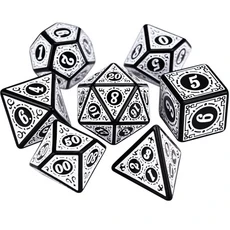 더블 컬러 다면체 게임 위 RPG 던전 및 DND D20 D12 D10 D8 D6 D4 테이블 게임용 7 개, style1-white