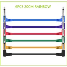 구리선 라인 코드 연결 오디오 기타 케이블 35MM 케이블 직각 인치 페달 인치 6PCS 이펙트, 6pcs20cmRainbow
