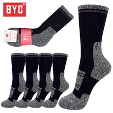 BYC 여성 쿠션 장목 등산양말 5켤레, 1세트, 네이비