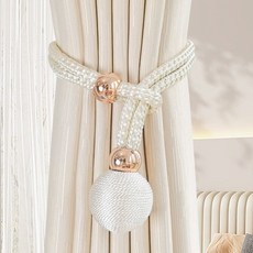 窗簾綁帶輕奢紗簾綁繩紮束帶簡約釦環綁飾可調節神器布帶一件窗簾裝飾配件, 米白色(一對裝), 1個