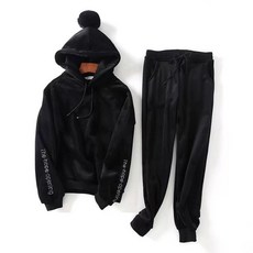 여성 벨벳 기모 두가지 색상 상 세트 츄, 1개