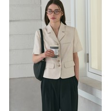 [국내매장정품] 드로우핏 DRAW FIT 우먼 DRAWFIT WOMEN 린넨 반팔 테일러드 자켓 [OATMEAL] DFWMJK5202OT 169787
