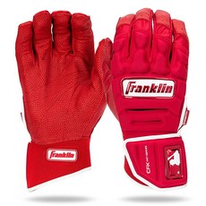 Franklin Sports MLB 배팅 장갑 - CFX Pro PRT 튼튼한 보호 야구 + 소프트볼 성인용 패딩 강화 가죽 스몰 화이트 골드 151257, Red Hi-Lite, Adult Extra Large, 1개, 레드 하이라이트