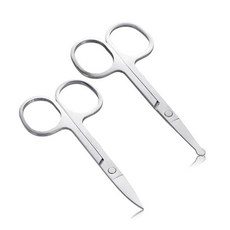 실버 경량 다목적 큐티클 가위 2개 남성용 여성용 얼굴 털 소형 그루밍 가위 - 눈썹 코 속눈썹 귀 트리밍 키트, 실버 경량 다목적 큐티클 가위 2개, 남성용 여성용 얼