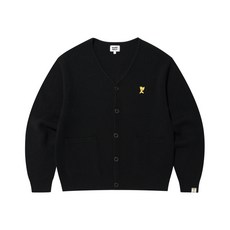 WACKY WILLY 브이넥 원포인트 가디건 블랙