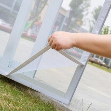Windows용 흰색 후크 앤 루프 플라이 스크린 DIY 제거 및 재사용 가능한 모기장 세척 곤충 보호, 07 height 80, 13 width 80