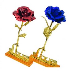 골드 로즈 금장미 황금꽃 어버이날 스승의날 부모님 선생님 여자친구 생신 선물 인테리어 소품 (Araium), 02 A.파란장미