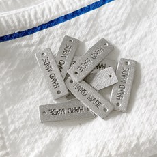 가죽1번지 천연소가죽 실버 핸드메이드 라벨 가죽라벨, 1개
