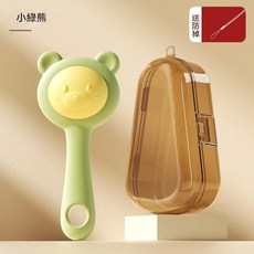 手搖鈴 牙膠 固齒器 磨牙棒 嬰兒玩具, 小綠熊, 1個