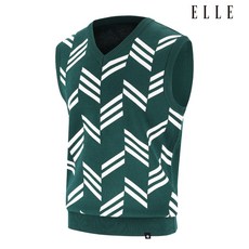 엘르골프 패턴 풀오버 베스트 스웨터 남 6L13151700CJDH5343970