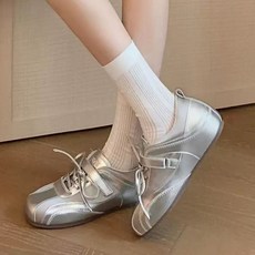 POMTOR 발레리나 스타일 여성 패션 운동화 발편한 경량 키높이 스니커즈