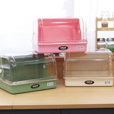 라이프스토리 위생함1호 먼지차단 물컵보관함 젖병 건조 식기건조대 주방 설거지, 핑크