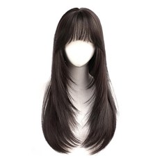 台灣現貨假髮女全頭套長捲髮頭頂補髮假髮片不用戴髮網的假髮套高層次髮型, 1個, 高层次内扣【黑棕色】55-60CM送髮網, 高层次内扣【黑棕色】