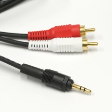 AUX케이블 3.5스테레오 2RCA PC 앰프 연결 케이블 1.5m 3m 5m 10m 오디오선, 3.5ST(숫)/2RCA(숫) 2m, 1개