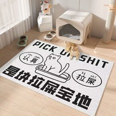 絲圈防外濺貓砂墊 搞怪風 耐抓耐磨可裁切, 拉屎寶地,40*60cm（絲圈）, 1個