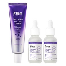 [탄력세트] 아담공방 콜라겐 펩타이드 주름개선 크림 50ml + 탄력 앰플 30ml x 2