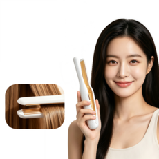 무선 뿌리 볼륨 고데기 12MM 판고데기, 화이트, 4334