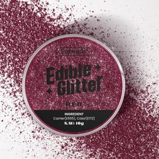 식용 글리터 펄 Sujoygar 10g 청록색 칵테일 음료 케이크용 공작새 파란색 100% 식품 안전 케이크 광택 가루 부활절 인어 음식 장식 무맛, 빨강