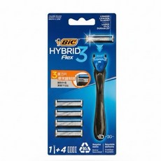 Bic Hybrid Flex 5 刮鬍刀頭 4件裝, 1個, 極淨3 刮鬍刀
