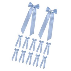 양초 홀더 웨딩 브라이덜 샤워 장식 래핑과 호환되는 12Pcs 접착 리본 보우노트 캔들스틱 보우노트 장식, 연한 파란색