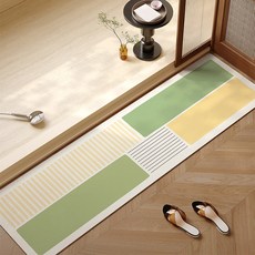 구름너머 현관 발매트 신발장 매트 주방 러그 발판 출입구 카펫, 컬러 블록 스트라이프