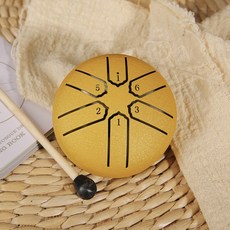 3寸6音迷你空靈鼓 鋼舌鼓 兒童隨身打擊樂器, 如圖所示, 1個, 3寸6音 金色