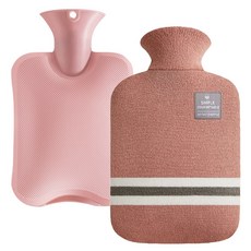 오마이리빙 오래가는 보온 물주머니 핫팩 + 찜질팩 커버 세트 2L, 1개, 핑크 2L