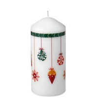 IKEA VINTERFINT 蠟燭 45 小時燃燒時間 14 公分高 白色柱狀蠟燭 無味 1個 聖誕節, 柱狀蠟燭, 聖誕節 14公分