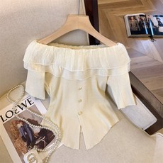 Yellwel 원숭이 목 반팔 티셔츠 여성 여름 상의 DJP