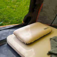 Nobana 3D海綿自動充氣枕頭, 卡其色, 1個