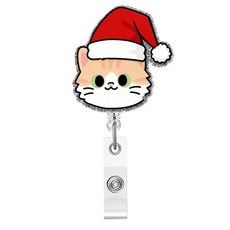 크리스마스 배지 릴 ID 카드 배지용 귀여운 고양이 아크릴 배지 텔레스코핑 접이식 배지 홀더 악어 클립 액세서리 간호사 의료 종사자 간호 학생 교사용, Style29