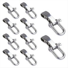 10pcs Paracord 팔찌 족쇄 버클 활 앵커 족쇄 걸쇠 D 족쇄 클립 생존 브레이슬릿에 맞게 조정할 수 있습니다., 은