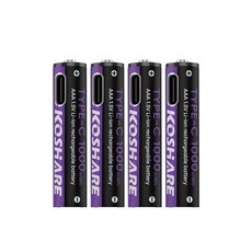KOSHARE 1.5V 리튬 배터리 충전지 건전지 AAA 1000mWh, 2개, 2개입