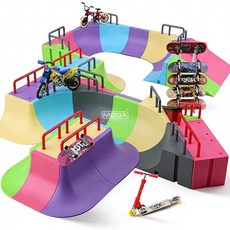 핑거보드판 플랫폼 세트 스케이트 장소 전문 DIY 트랙, 1개, 컬러 스타일 A 패키지