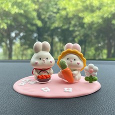 지엠씨 토끼 차량 꾸미기 피규어 지우기 집들이 홈테크, 핑크, 1개