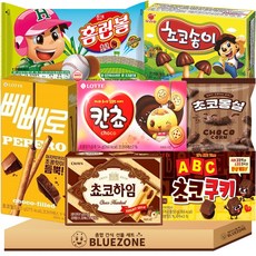 [블루존] 초코 과자 세트 쵸코하임 abc초코쿠키 칸쵸 초코송이 빼빼로 초코필드 홈런볼 초코몽실, 1박스, 혼합