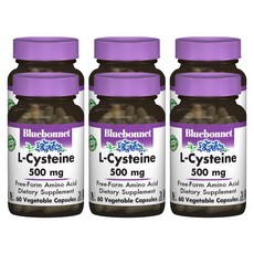 Bluebonnet 左旋半胱胺酸 500mg植物膠囊 無麩質, 60顆, 6罐