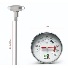 N.SPACE 咖啡溫度針 掛式304不銹鋼奶泡溫度計 咖啡溫度計 咖啡用具, 黑色溫度計 (最熱銷), 1個