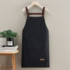 올유니드 방수앞치마 바리스타 주방 식당용 정육점 미술학원 편한 H형, 1개, 블랙