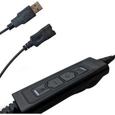 노트북 PC용 헤드셋 USB 어댑터 - 마이크 및 퀵 디스커넥트QD 볼륨 손끝 음소거 제어 기능이 있는 폴리 플란트로닉스 유선 헤드폰용으로 제작되어 하루 종일 화상 회의를 더