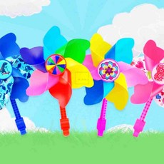 핸들악세서리 어린이용 킥보드 바람개비 튼튼한 유모차 씽씽카 꾸미기, 색동